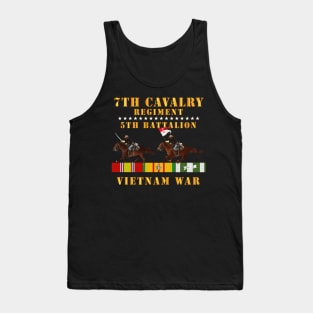 5th Battalion,  7th Cavalry Regiment - Vietnam War wt 2 Cav Riders and VN SVC X300 Tank Top